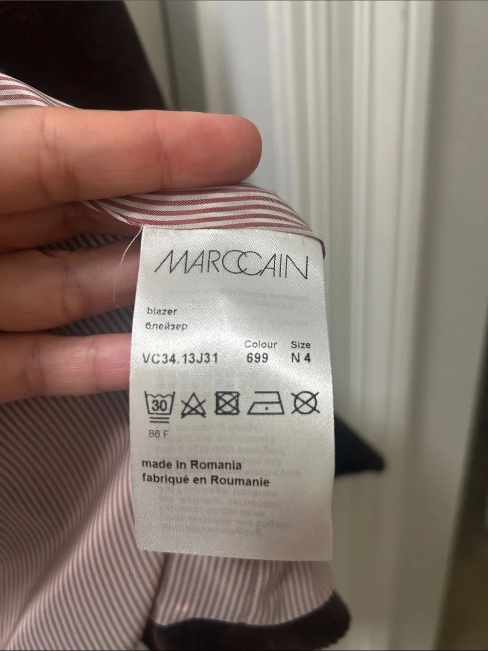Marc Cain Chocolate Brown Corduroy Blazer Jacket - Size N4/ US 8-10 (Luxury) - Picture 6 of 9